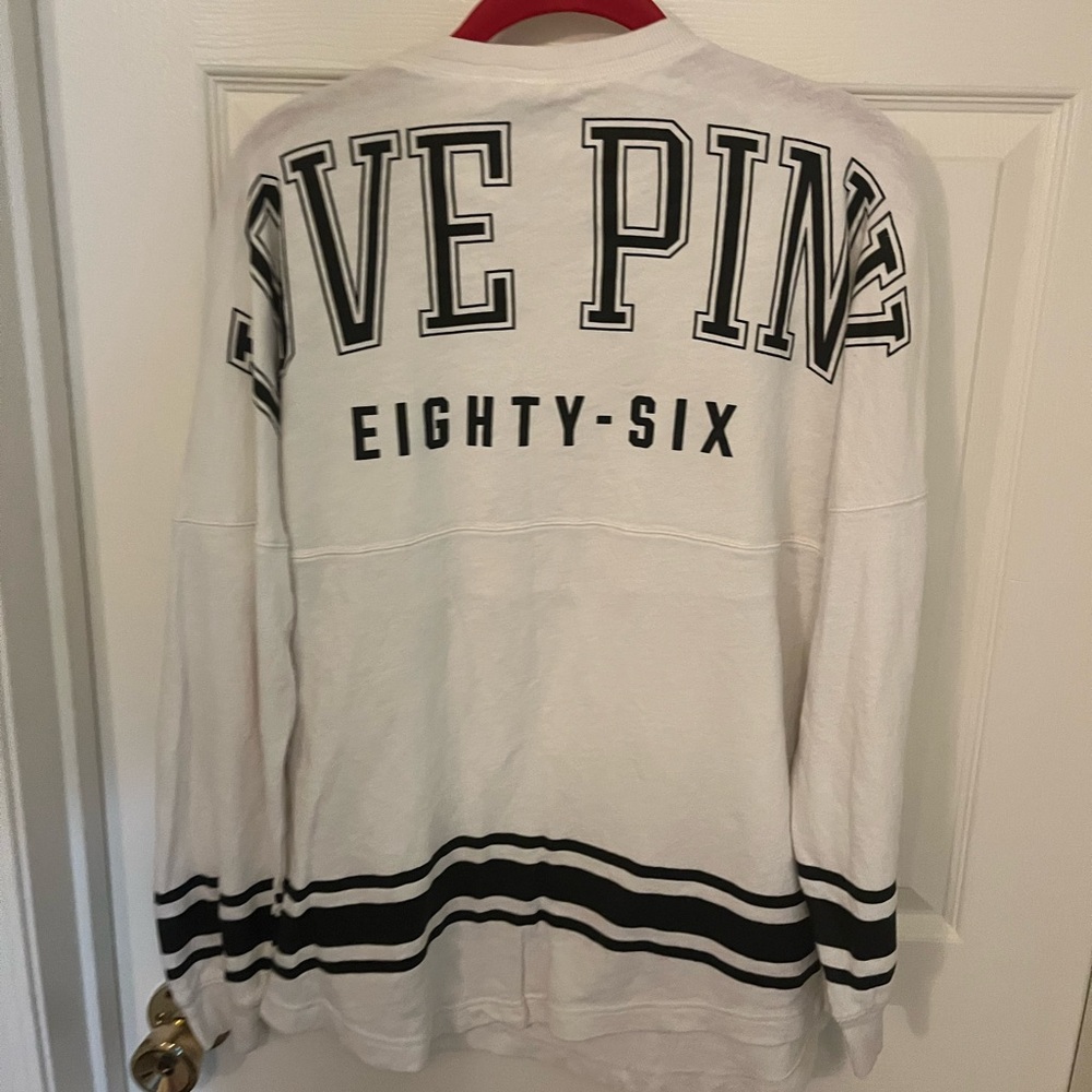 Pink by Victoria secret longsleeve shirt with back detail off white color